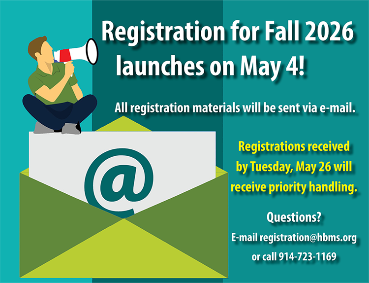 @ sign with graphic announcing re-registration for Fall 2026