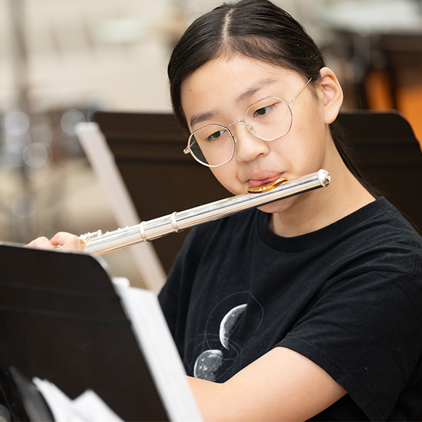 Girl playing the flute