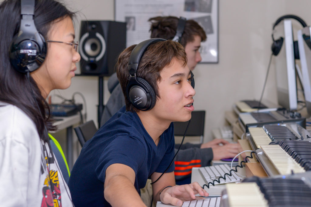 Composition Students in the Music Tech Lab