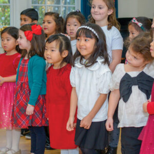 Young children singing