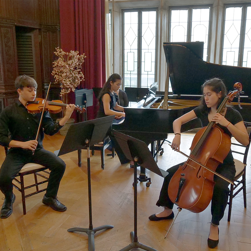 Teenagers playing chamber music
